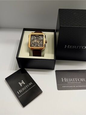 BNIB- Men’s Heritor Automatic Campbell Men's Skeleton Watch
